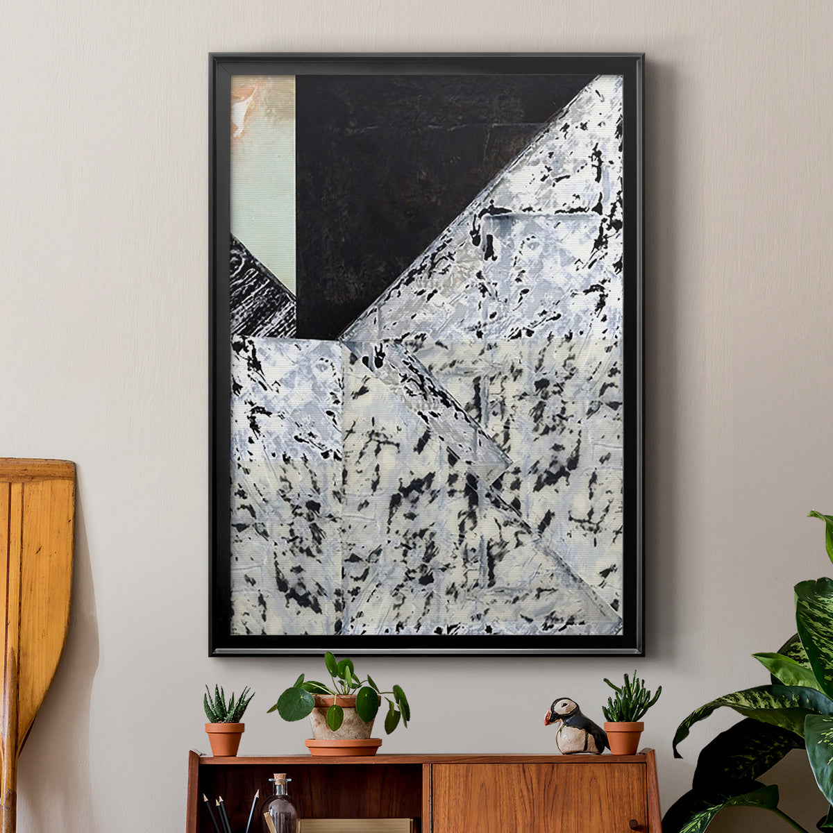 Tiles & Texture Abstract Angles II - Modern Framed Canvas Print