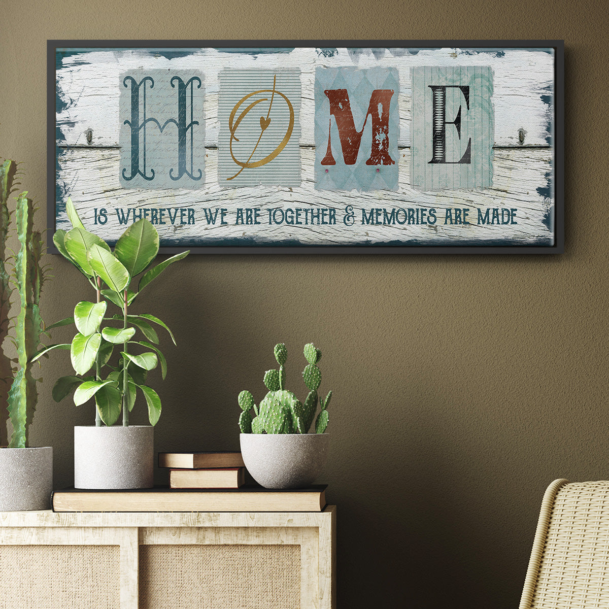 Home Wherever We - Floater Framed Canvas Print
