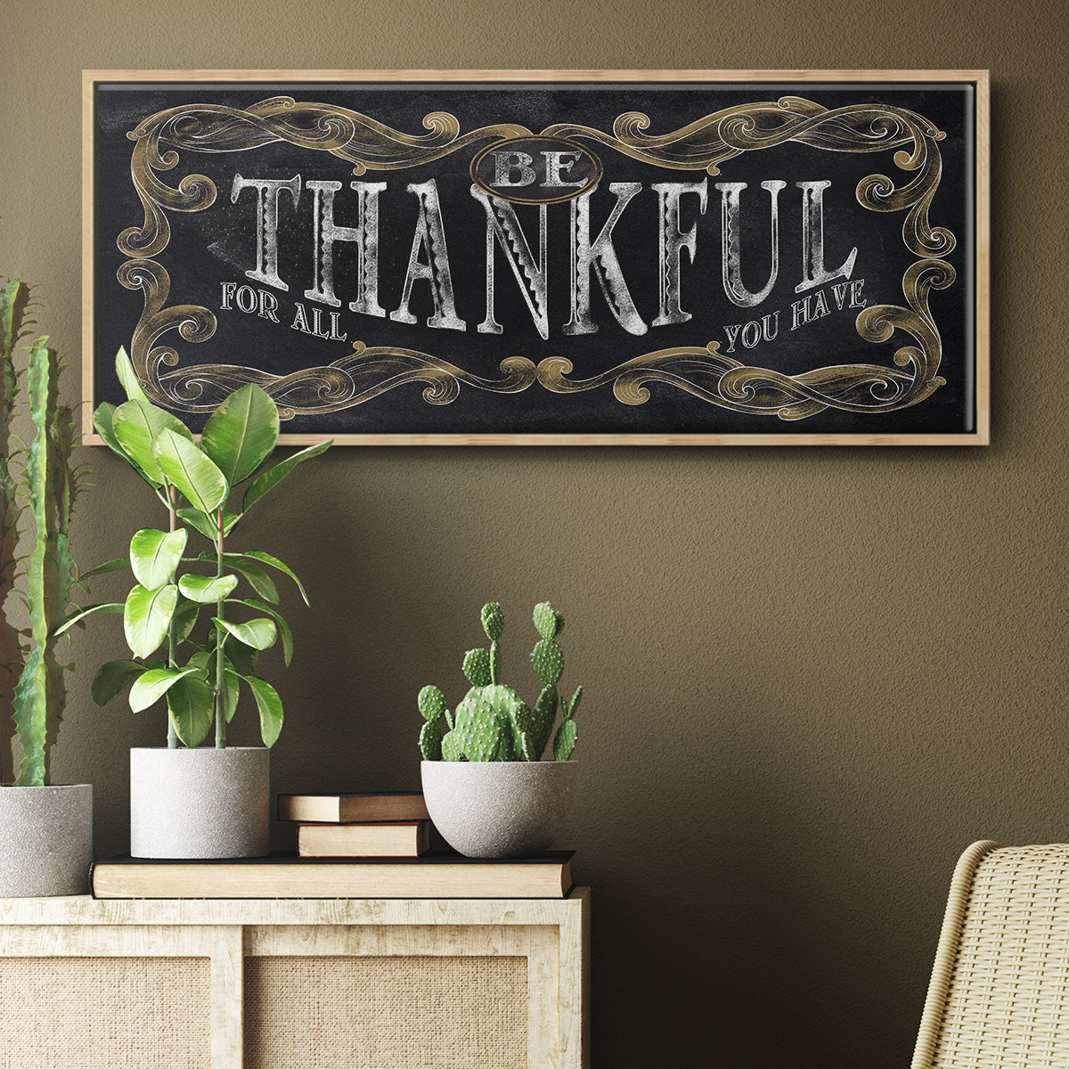 Be Thankful - Floater Framed Canvas Print