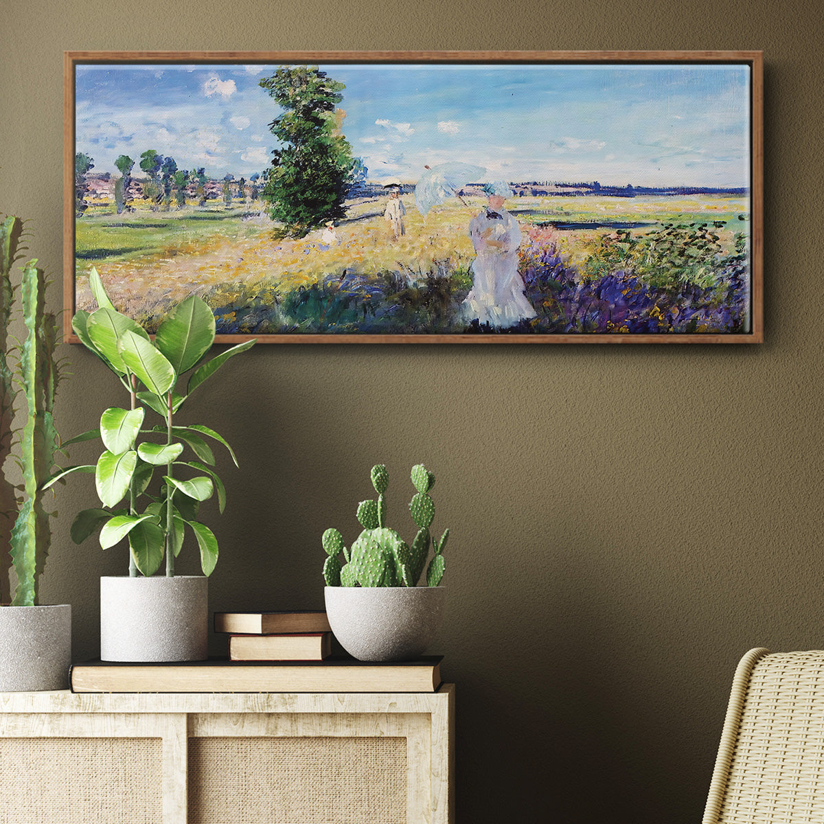 The Promenade, Argenteuil, 1875 - Floater Framed Canvas Print
