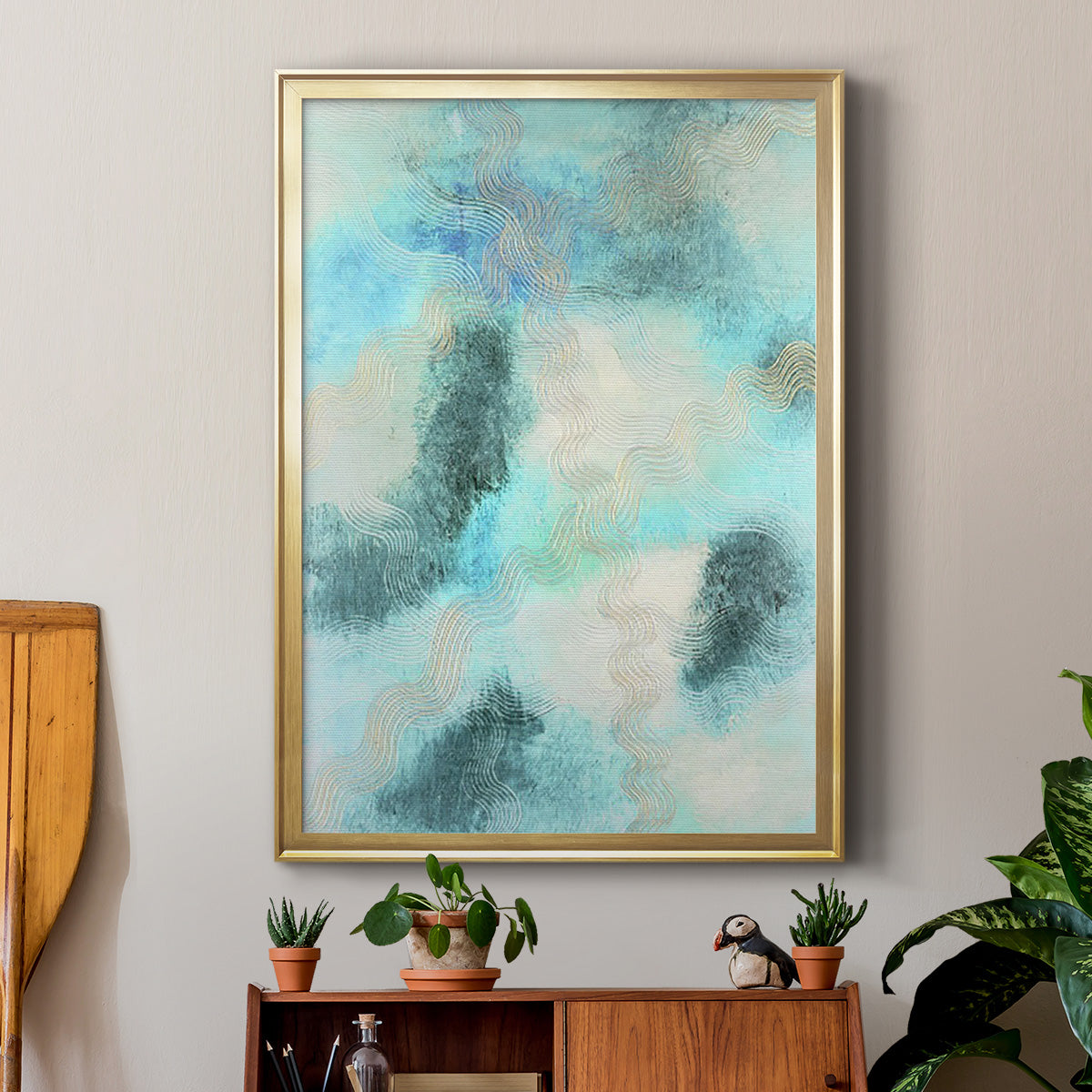 Blue Shift II - Modern Framed Canvas Print