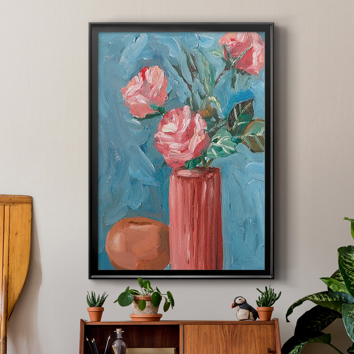 Rosa Blooms II - Modern Framed Canvas Print