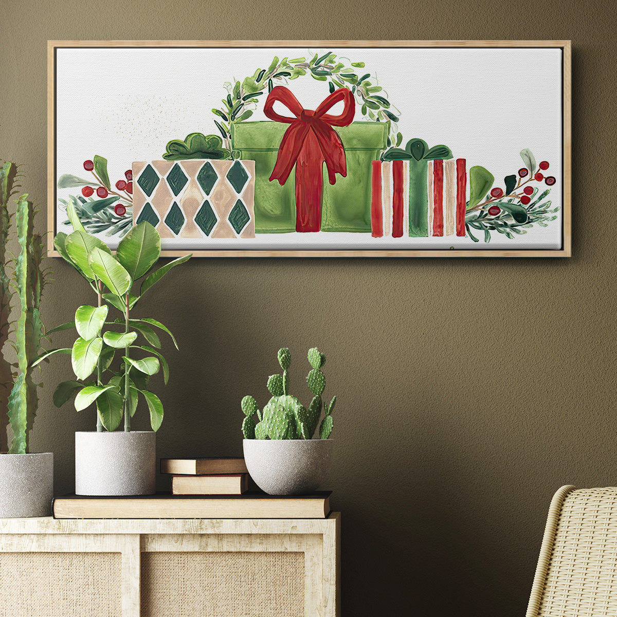 Woodland Holiday Collection D - Floater Framed Canvas Print