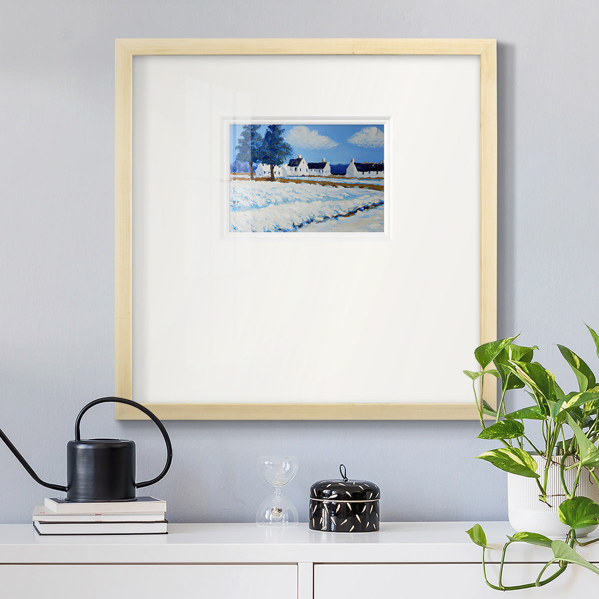 Winter Barn V Premium Framed Print Double Matboard