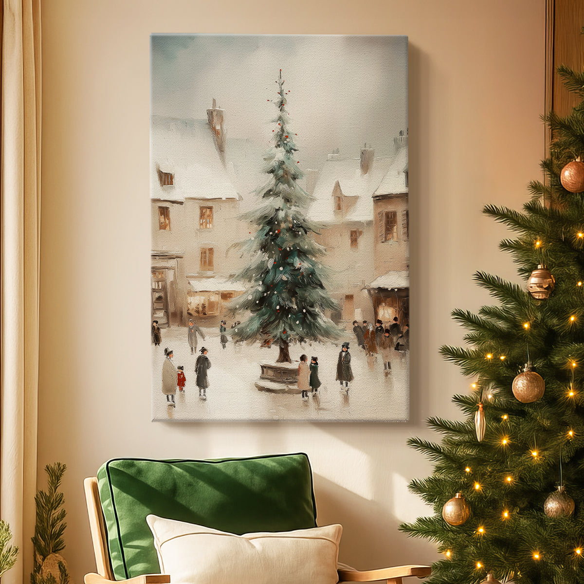 Gilded Whisper of Wreath - Canvas Art Print