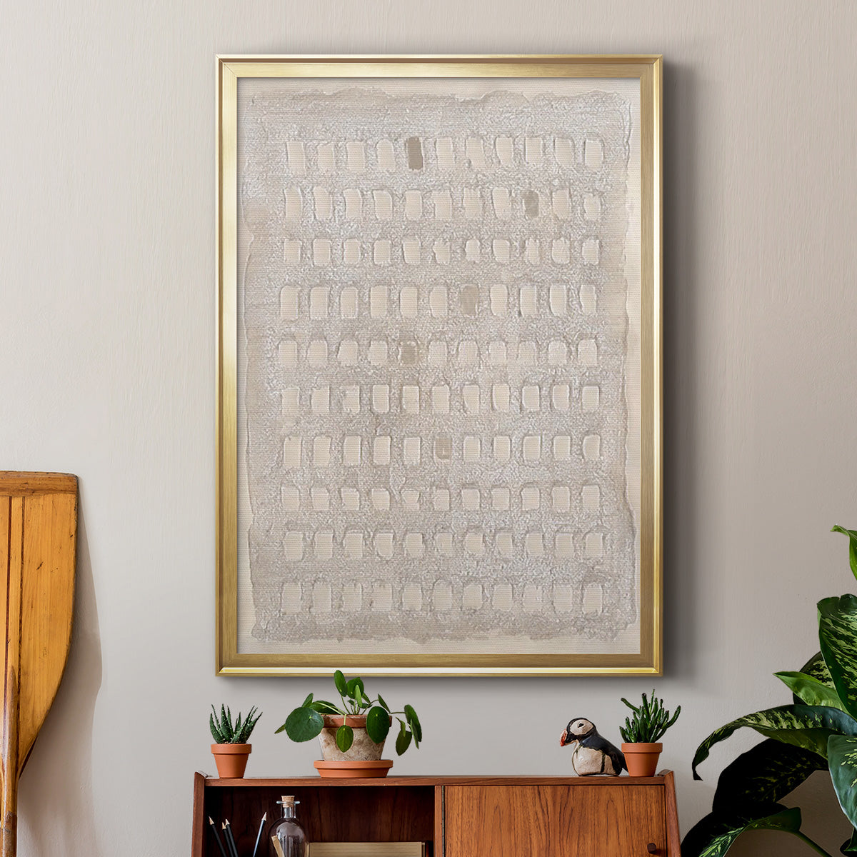Pearl Punch Card I - Modern Framed Canvas Print