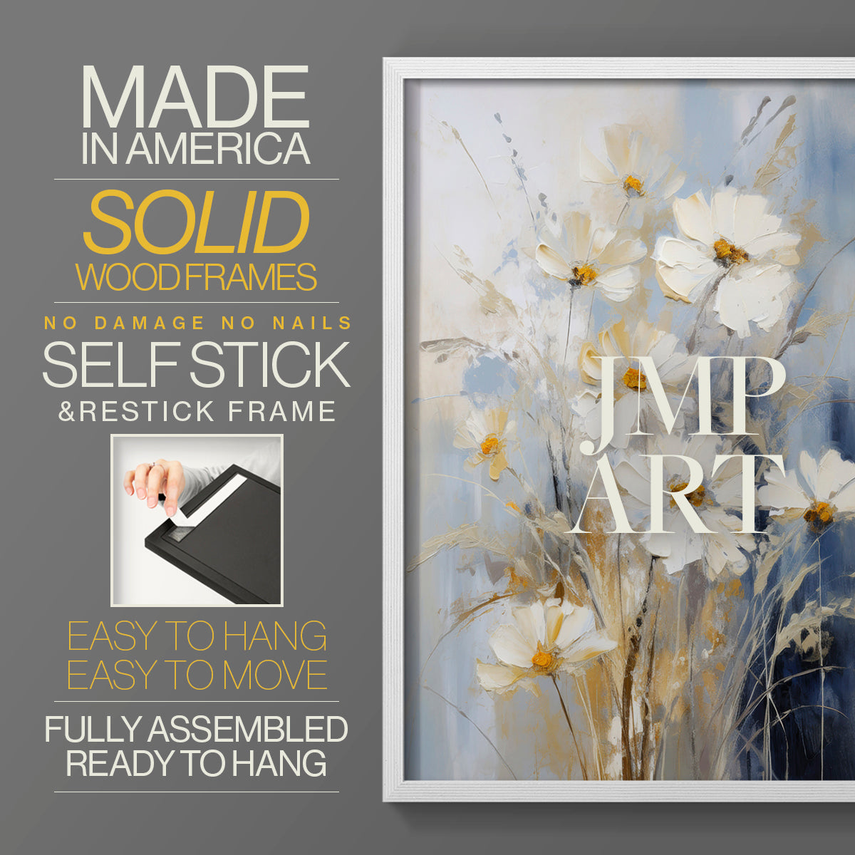 Floral Study Series XCV - Restickable Framed Art Set