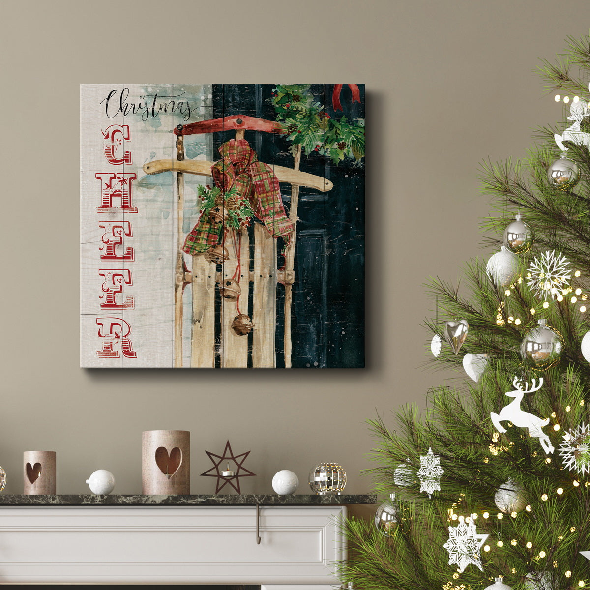 Christmas Cheer Sled-Premium Gallery Wrapped Canvas - Ready to Hang