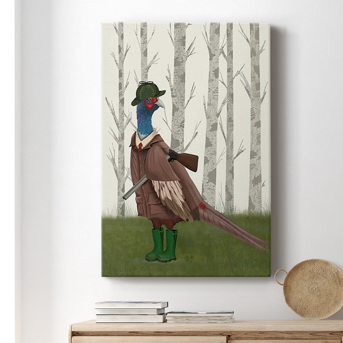 Pheasant Shooting Party 5 Premium Gallery Wrapped Canvas - Ready to Hang