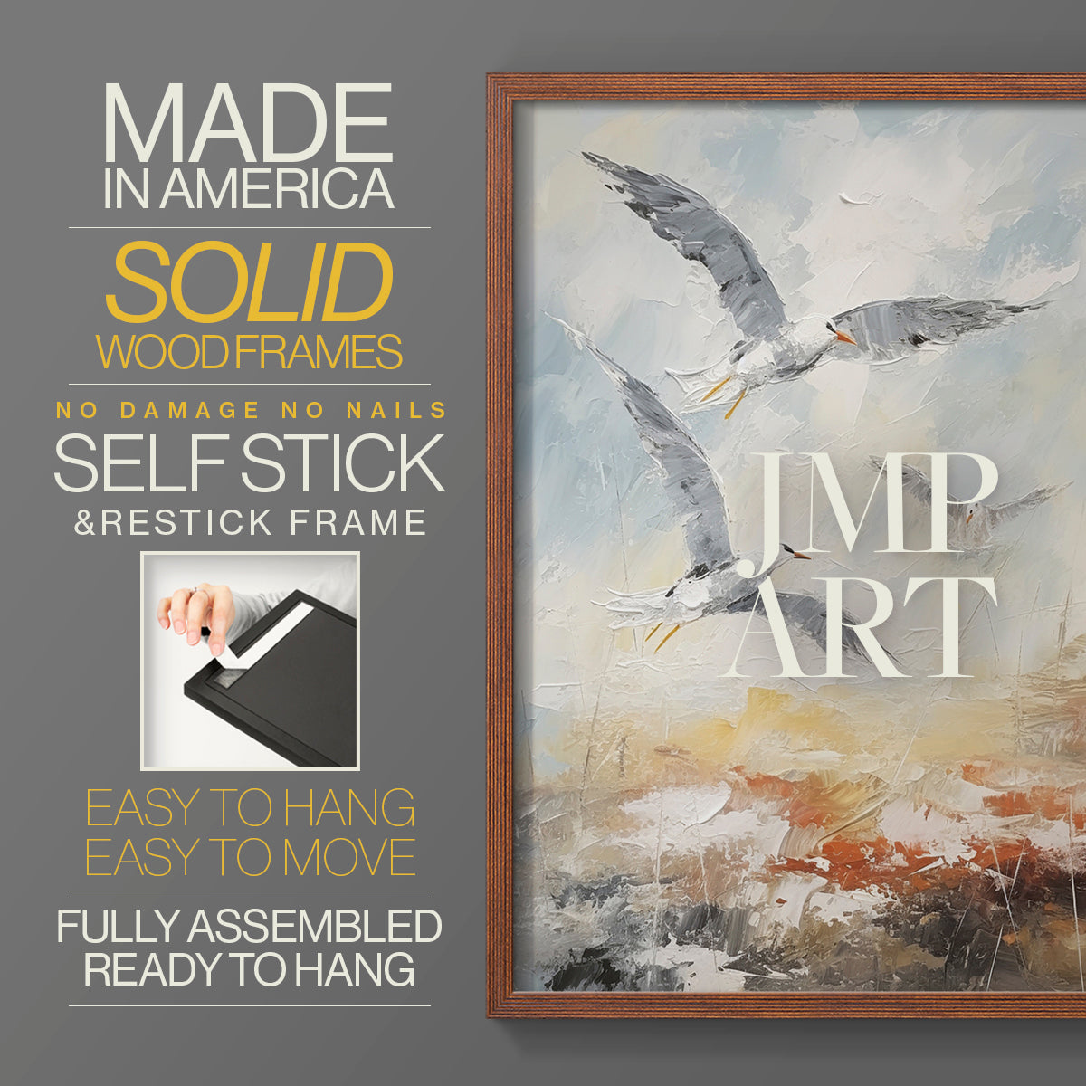 Sea and Shore Series CII - Restickable Framed Art Set