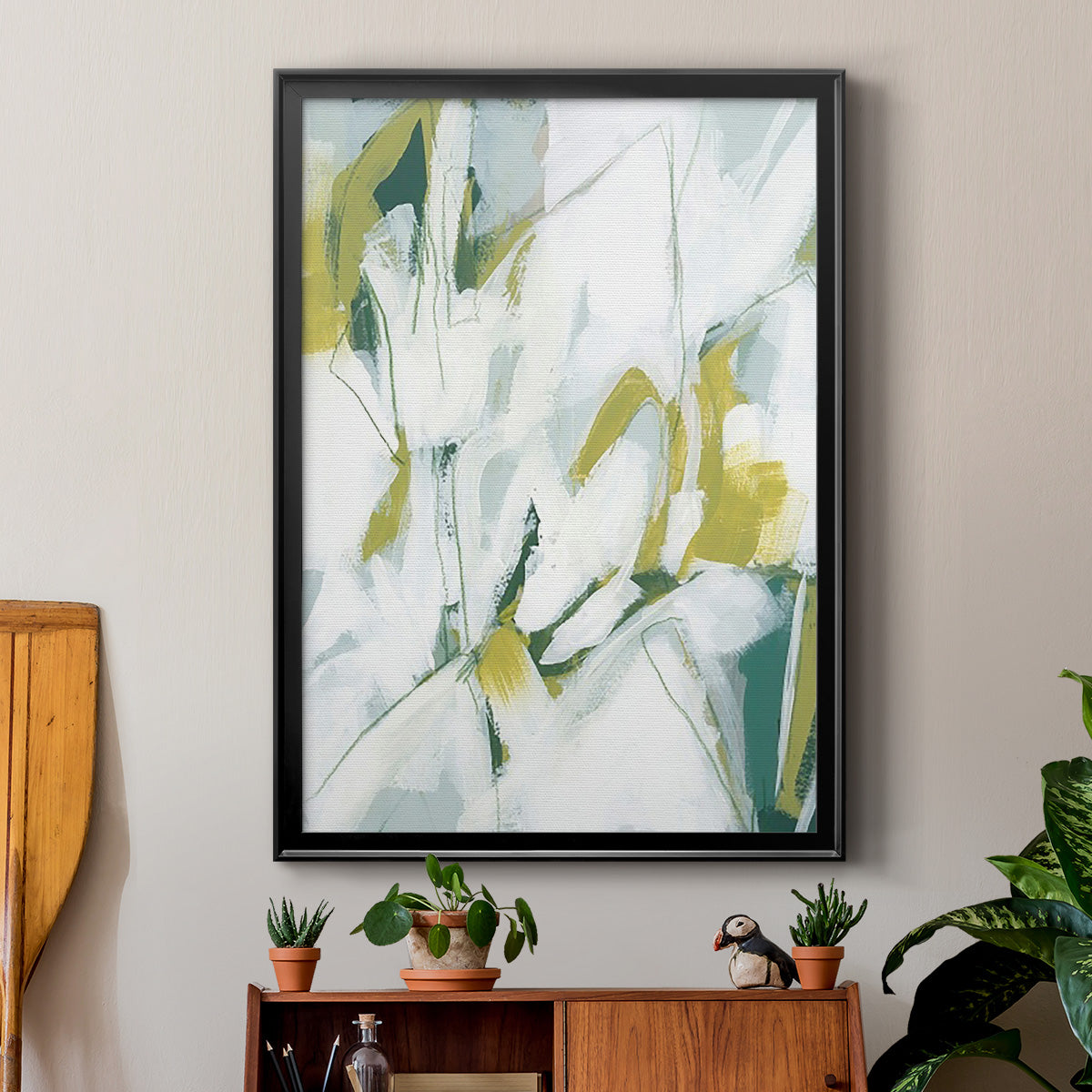 Emerald Ice II - Modern Framed Canvas Print