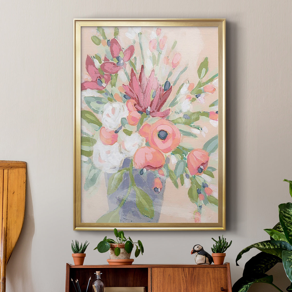 Blush Array II - Modern Framed Canvas Print