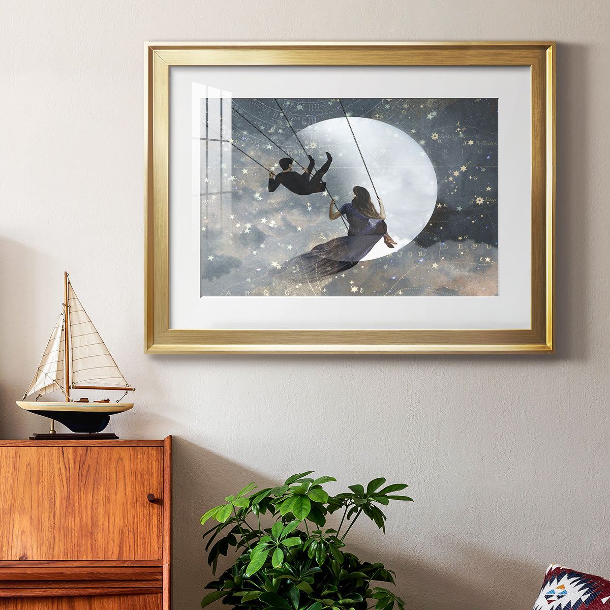 Celestial Love II - Modern Framed Art Print
