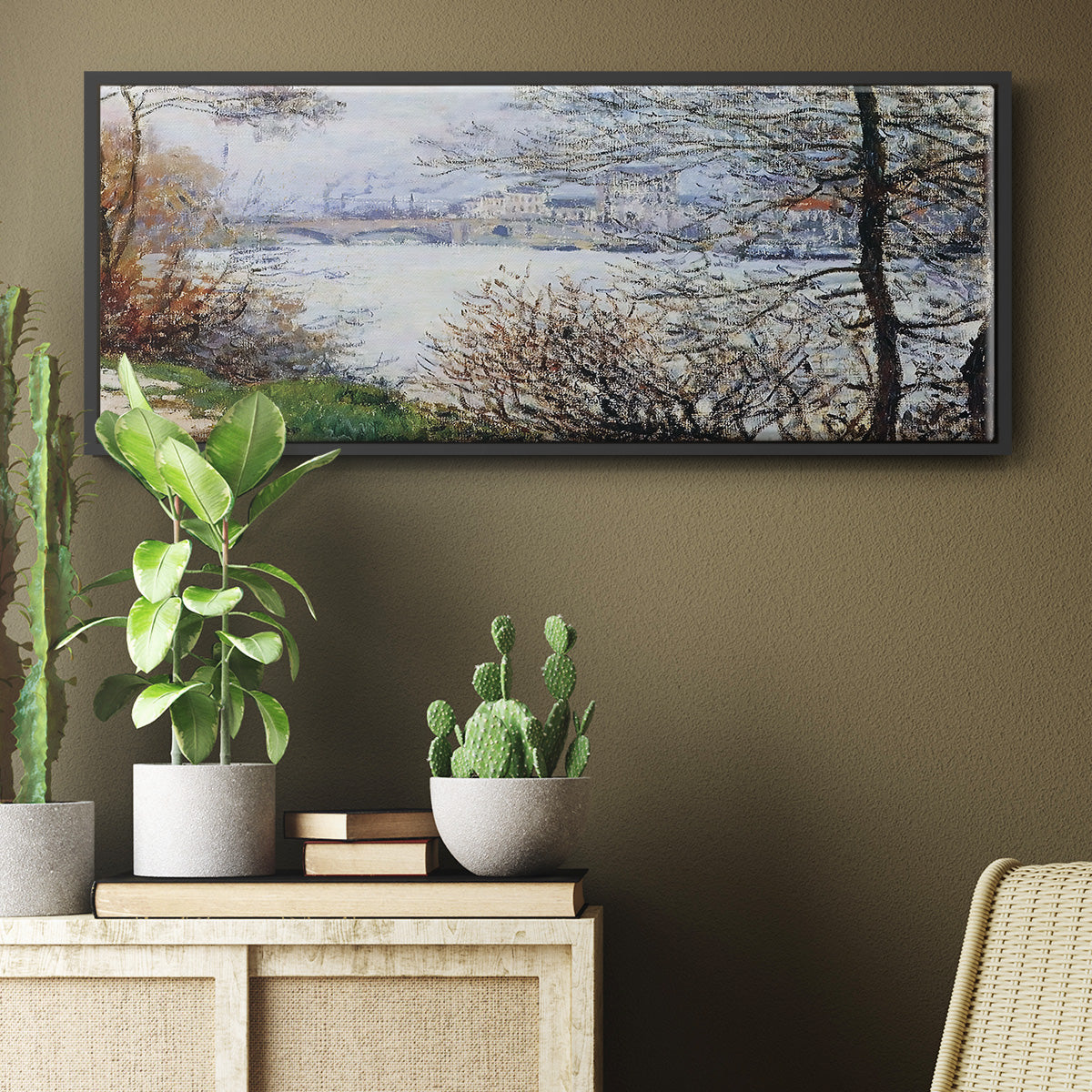 The Banks of the Seine, Ile de la Grande - Floater Framed Canvas Print