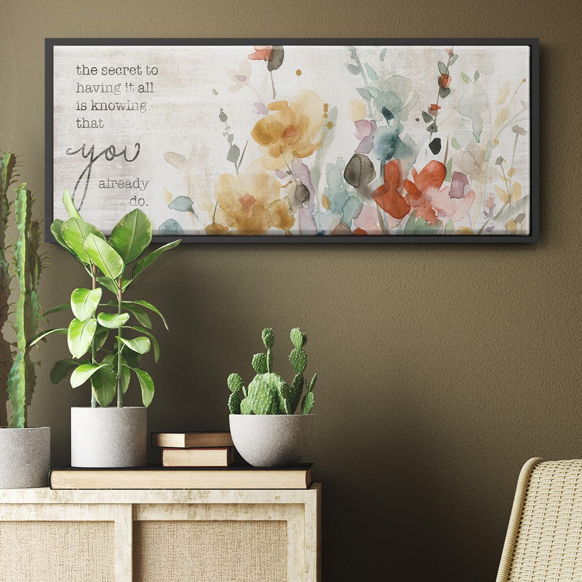 Full Bloom Verse - Floater Framed Canvas Print