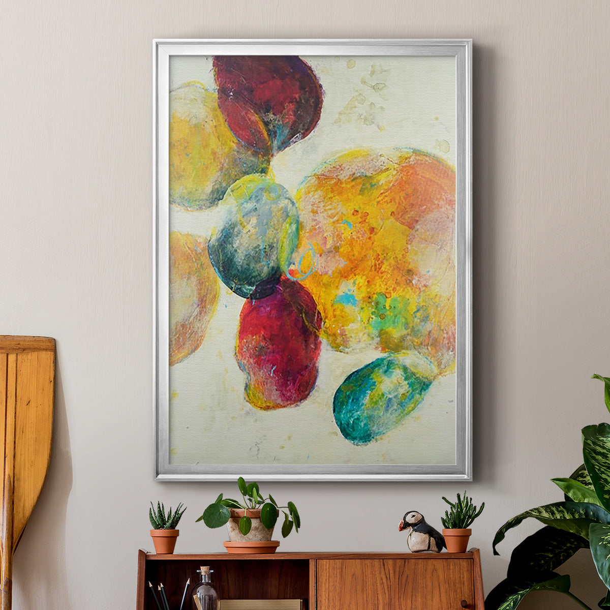 Earthy Fragments I - Modern Framed Canvas Print