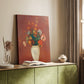 Canvas art print of a floral arrangement with muted color and gentle texture styled in a home decor setting.