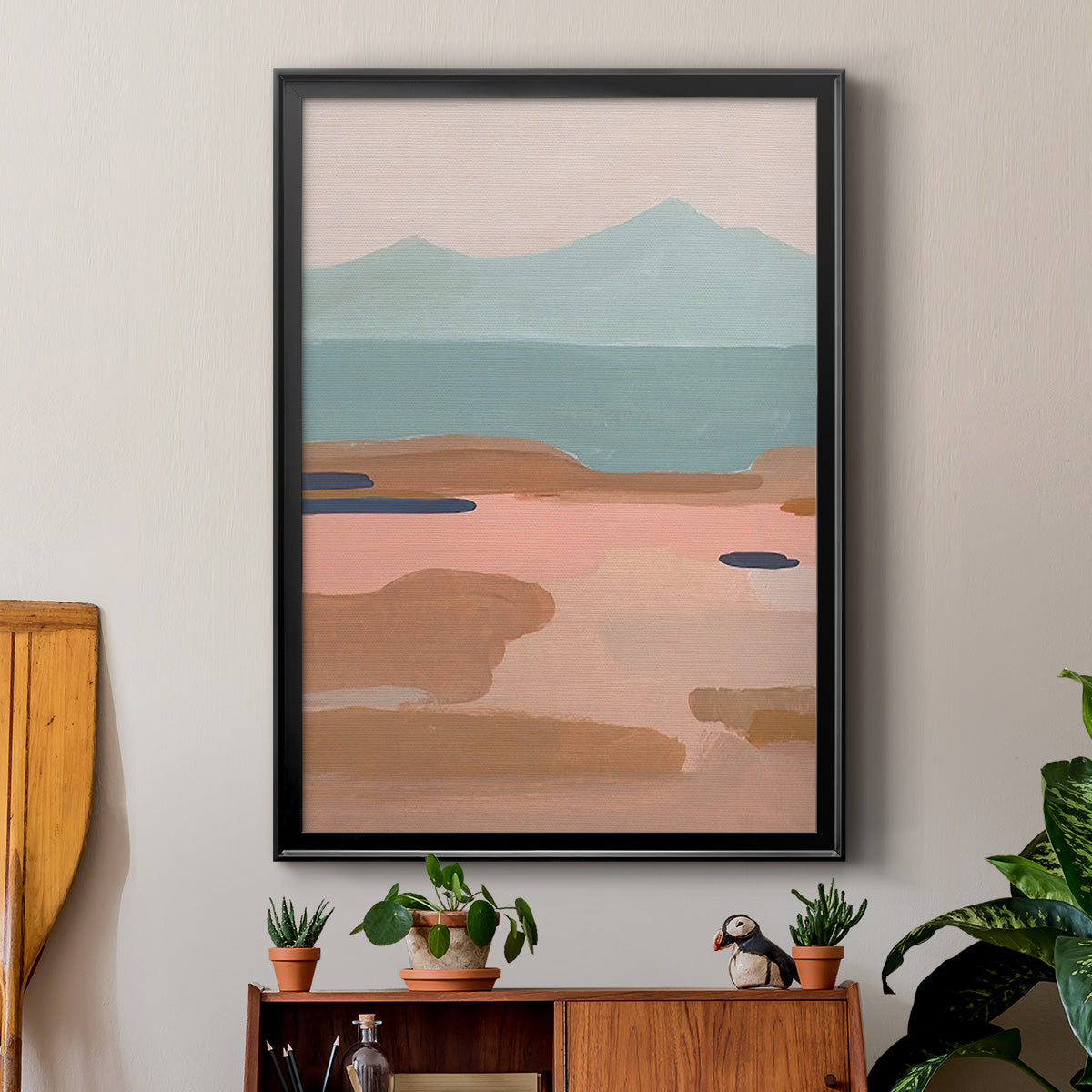 Desert Sunrise II - Modern Framed Canvas Print