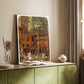 Canvas art print of a sunlit interior courtyard with arches and decorative elements styled in a home decor setting.