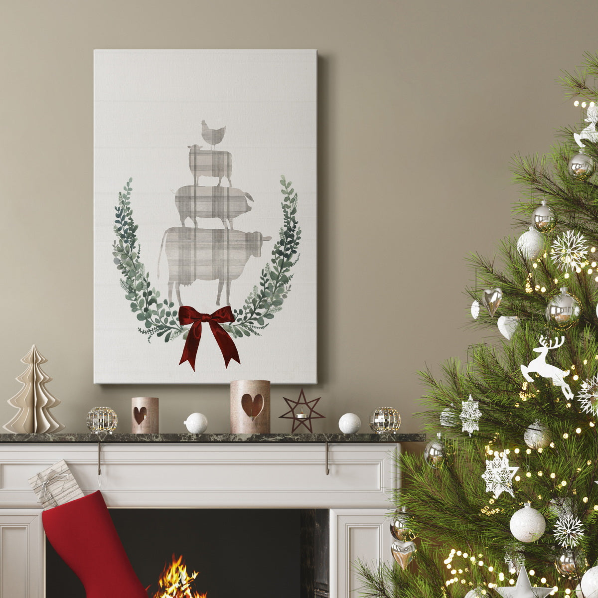 Yuletide Animals I Premium Gallery Wrapped Canvas - Ready to Hang