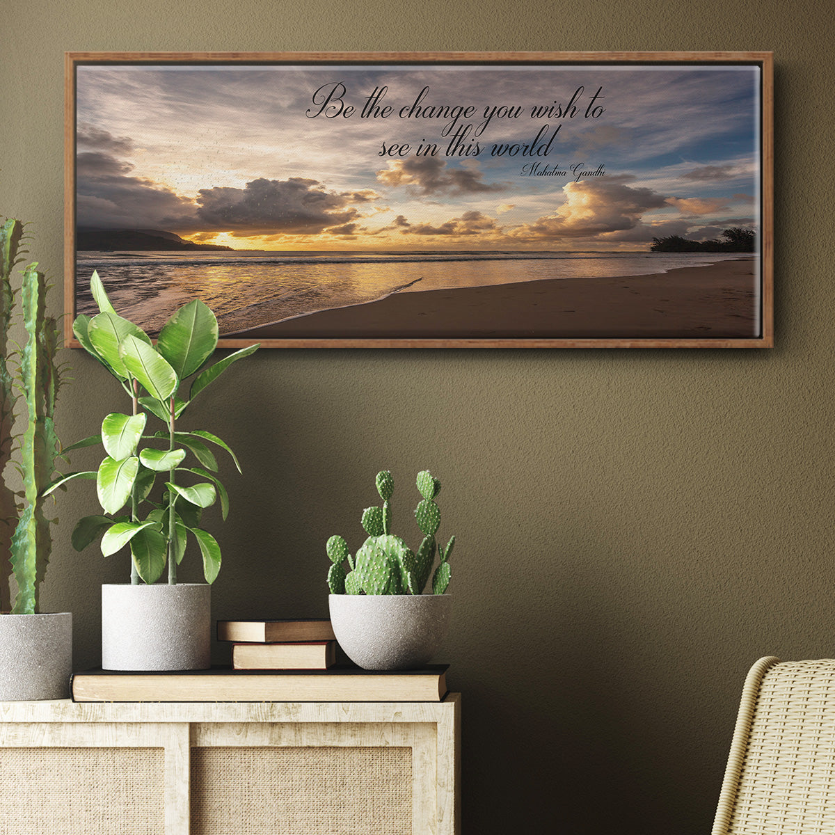Be The Change - Floater Framed Canvas Print