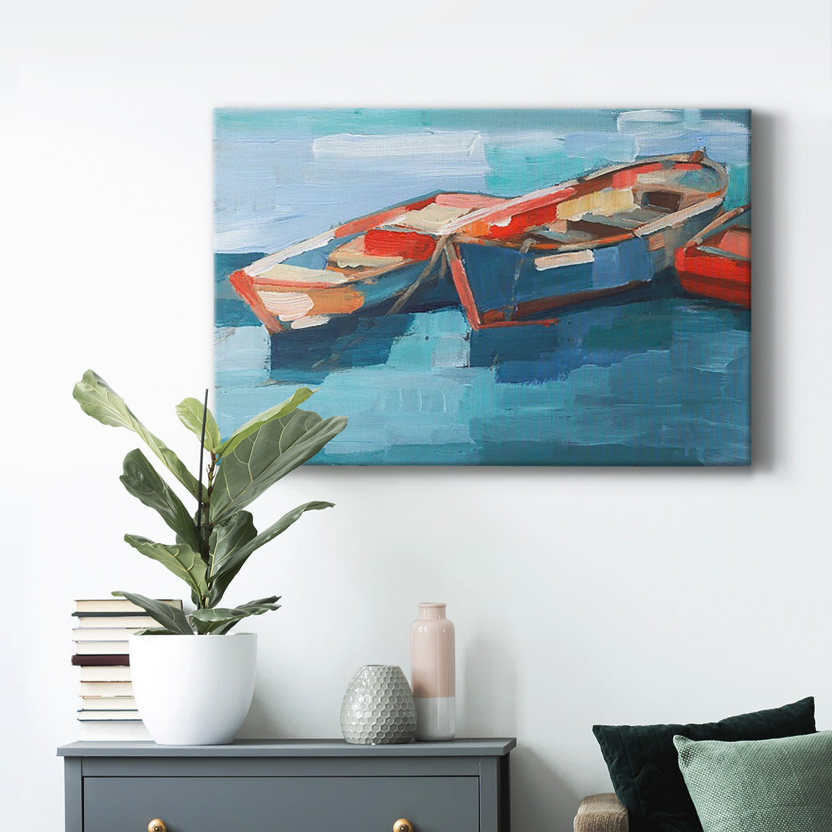 Primary Boats I - Canvas Art Print