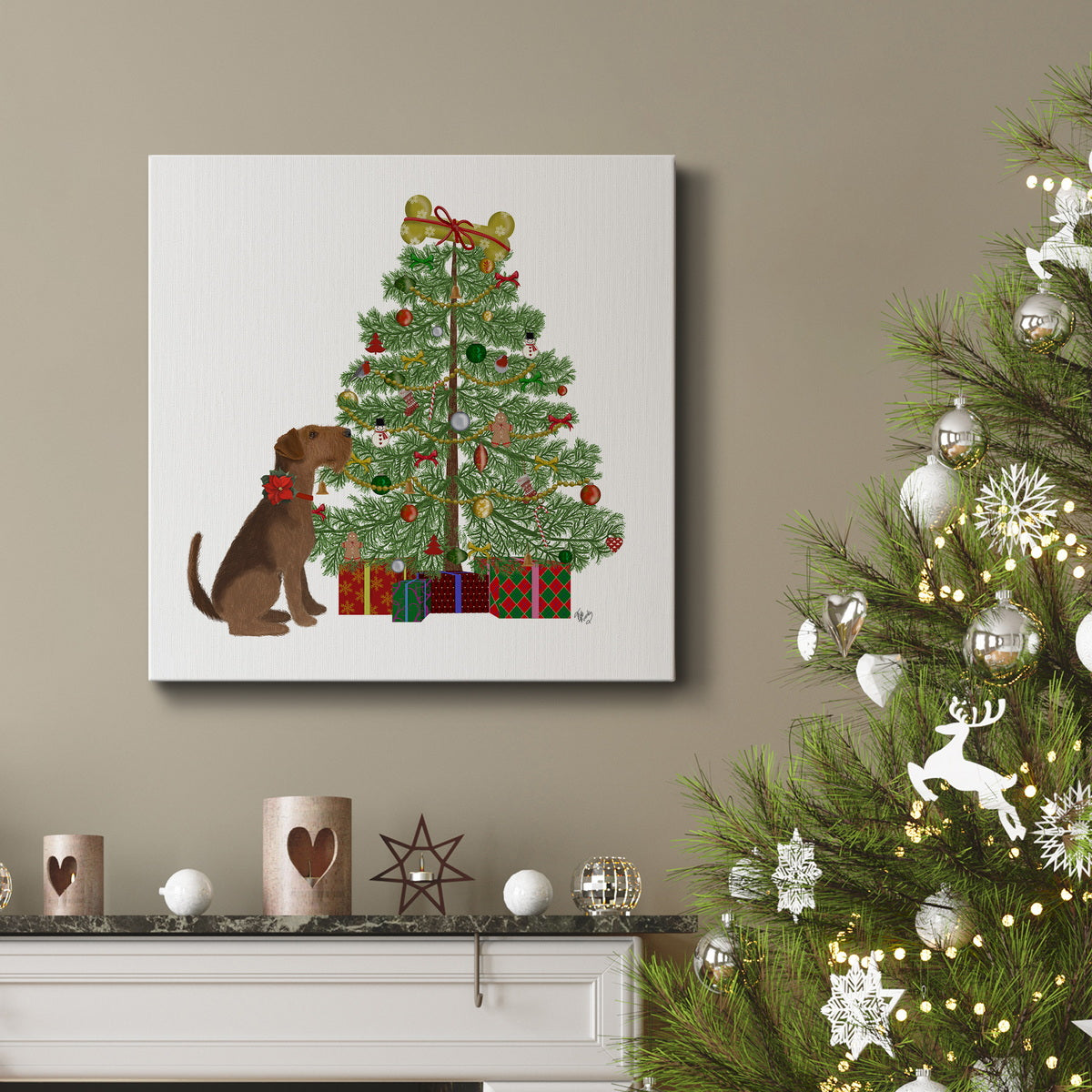 Christmas Des - Bone Tree-Premium Gallery Wrapped Canvas - Ready to Hang