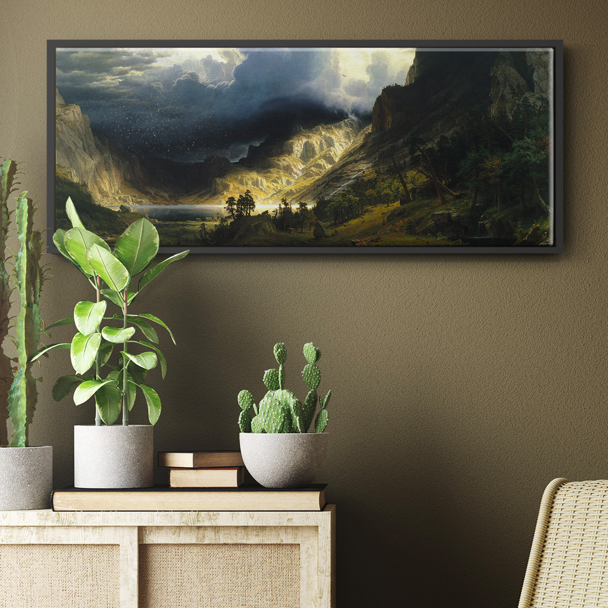A Storm in the Rocky Mountains - Floater Framed Canvas Print