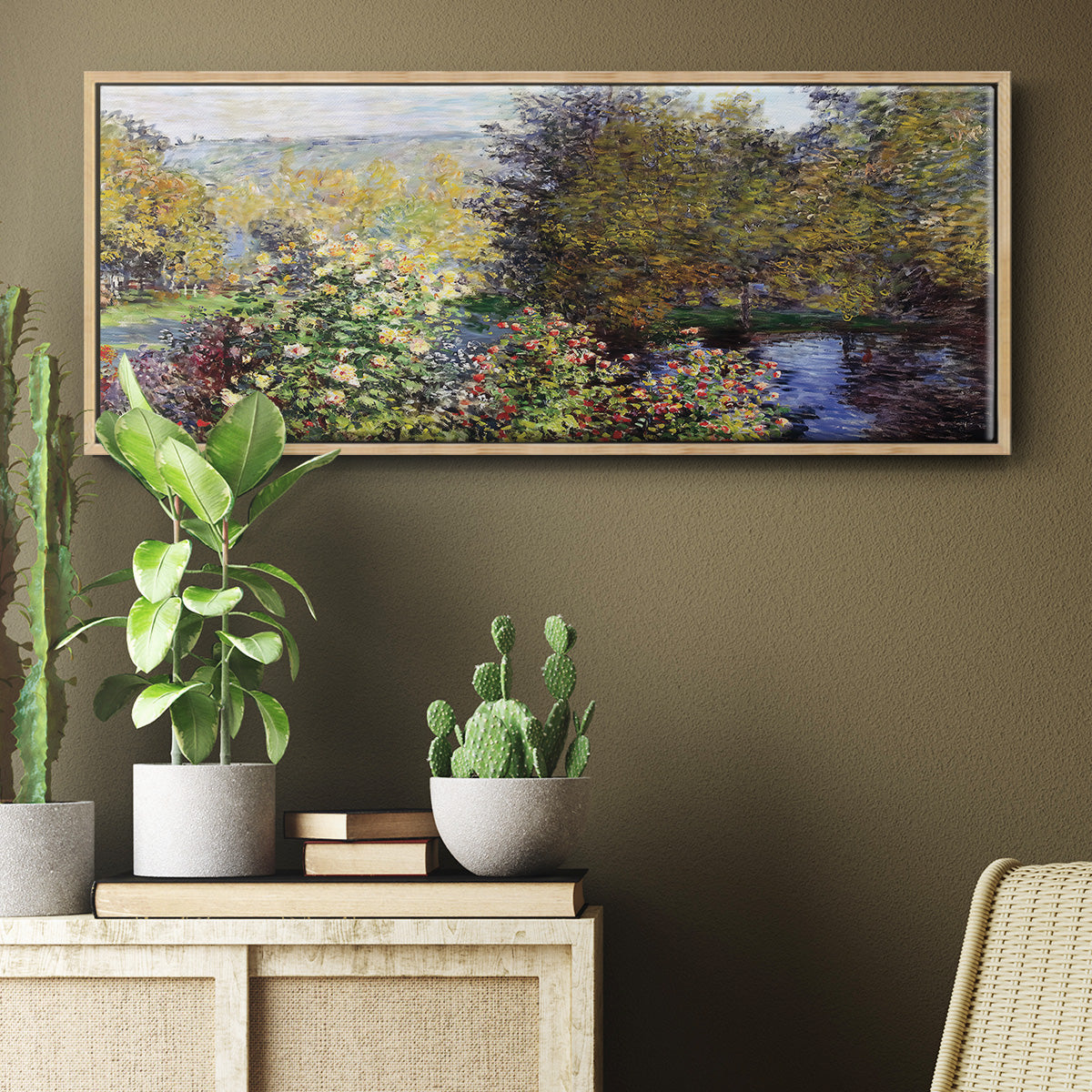 The Corner of the Garden at Montgeron, 1876 - Floater Framed Canvas Print