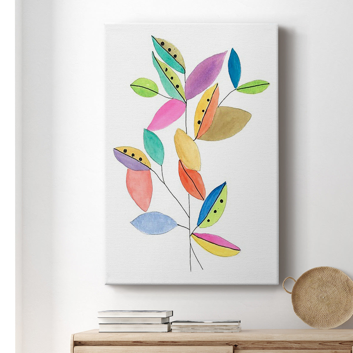 Color Pop Leaves II - Canvas Art Print