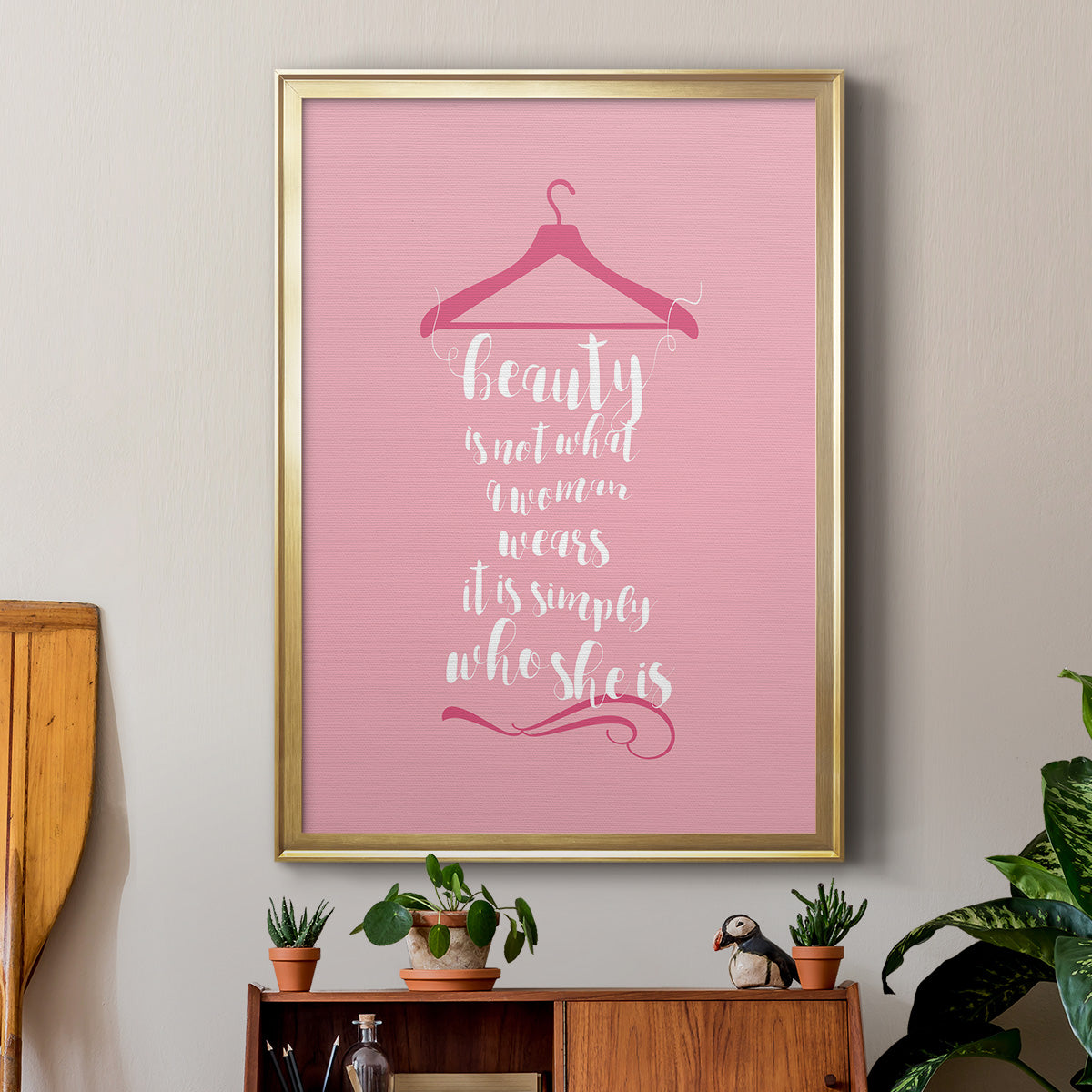Beauty in Pink - Modern Framed Canvas Print