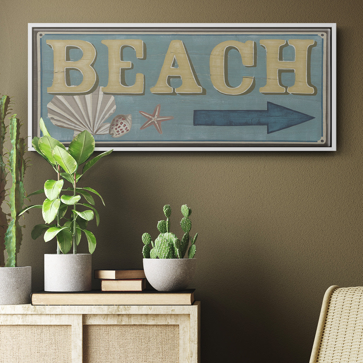 Shoreline Signs III - Floater Framed Canvas Print