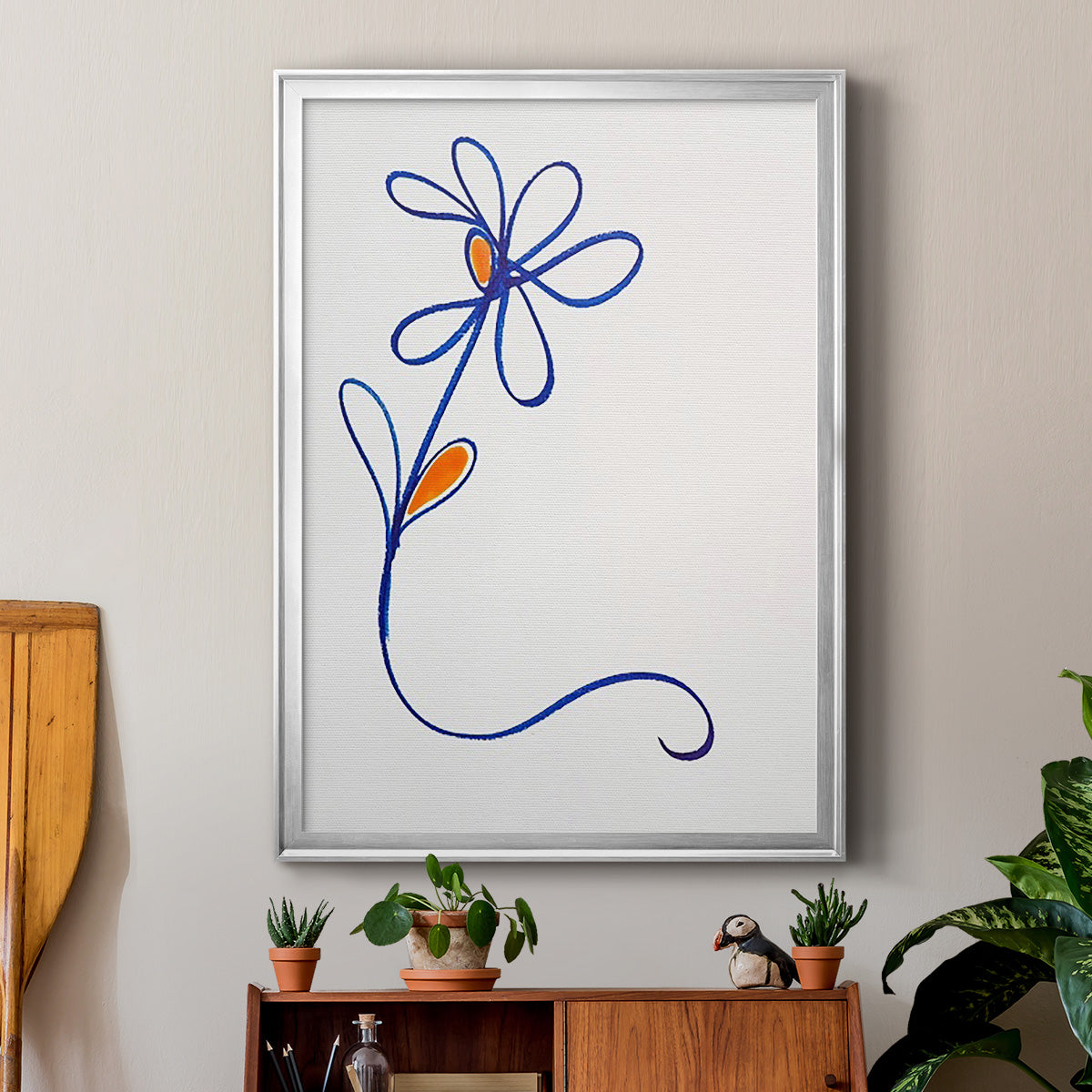 Wobbly Blooms I - Modern Framed Canvas Print