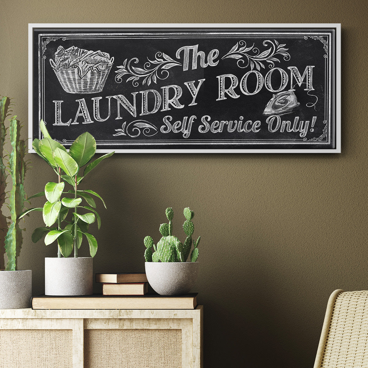 Self Service - Floater Framed Canvas Print