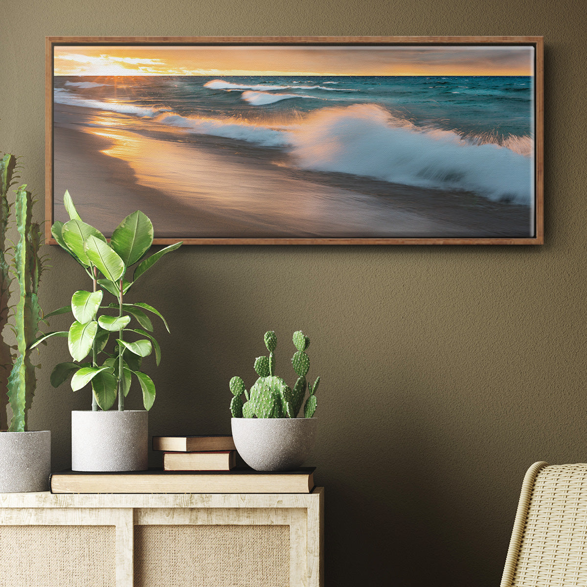 Miners Beach Light - Floater Framed Canvas Print