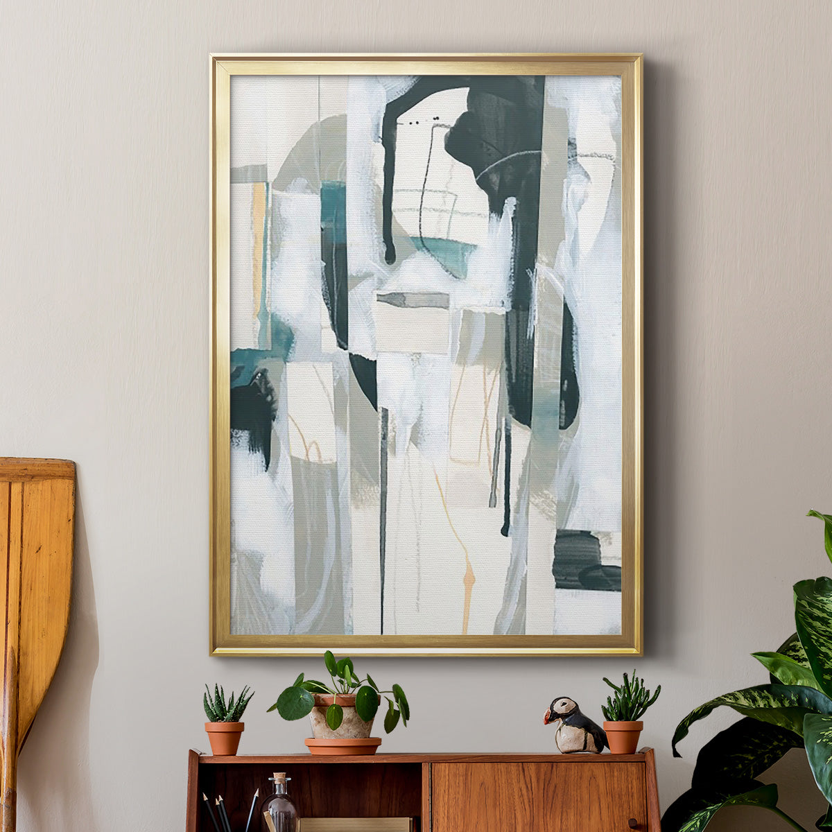 Sea Cavern Strata II - Modern Framed Canvas Print