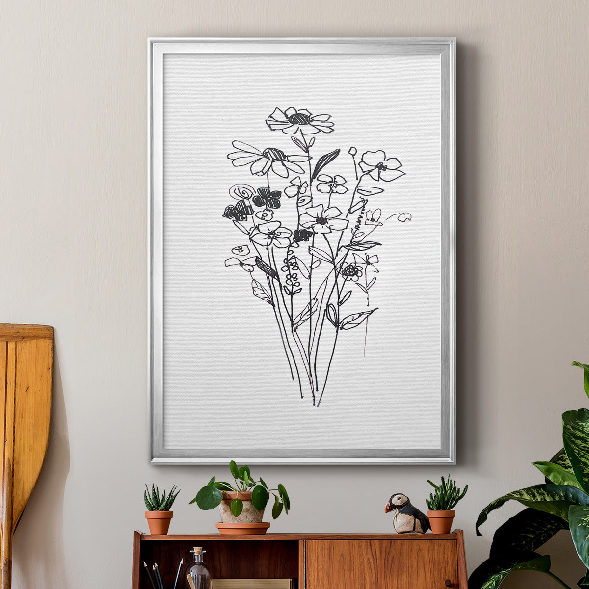 Farmhouse Plants II - Modern Framed Canvas Print