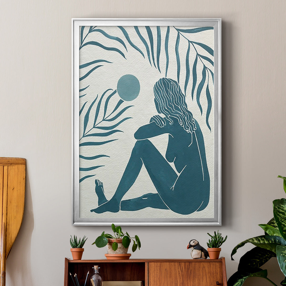 Moon Gazer II - Modern Framed Canvas Print