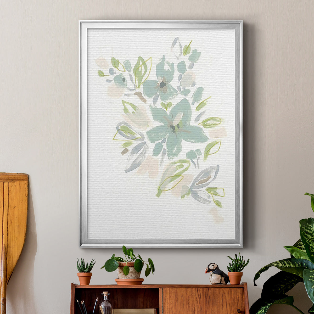 Seafoam Petals IV - Modern Framed Canvas Print