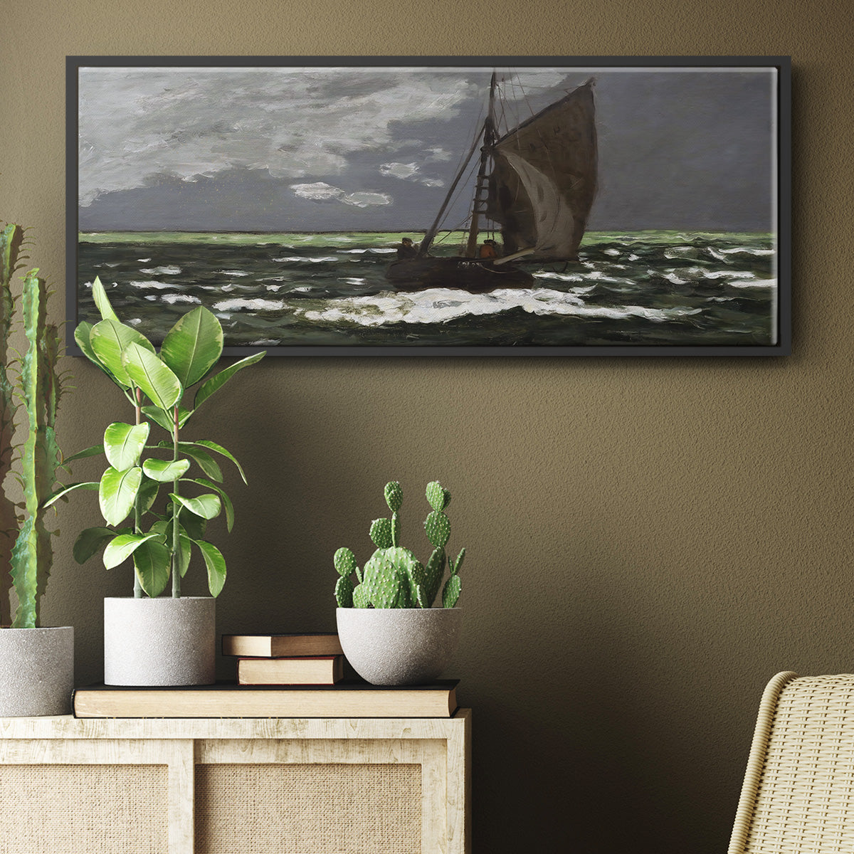 Stormy Seascape, 1867 - Floater Framed Canvas Print