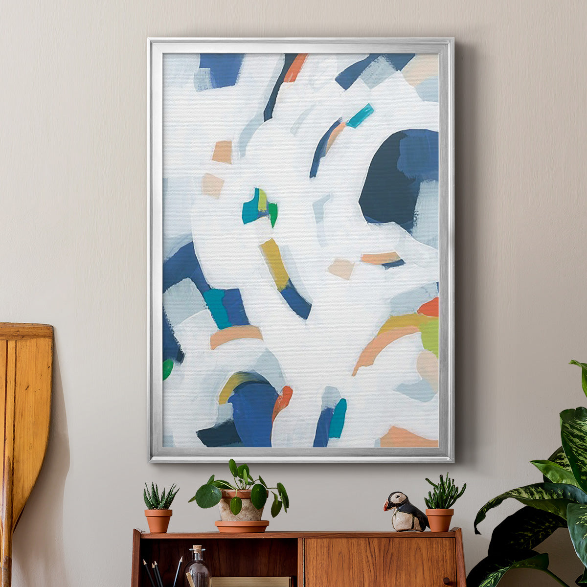 Bright Orbit II - Modern Framed Canvas Print