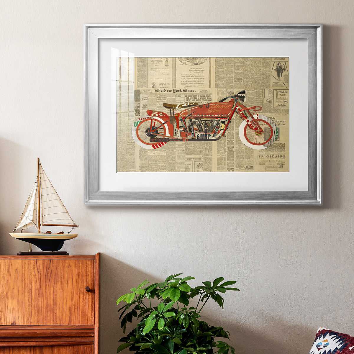 Vintage Red Premium Framed Print - Ready to Hang