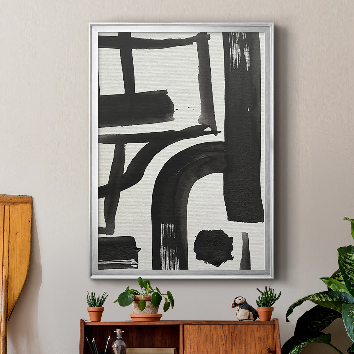 Inkwell Intersect I - Modern Framed Canvas Print