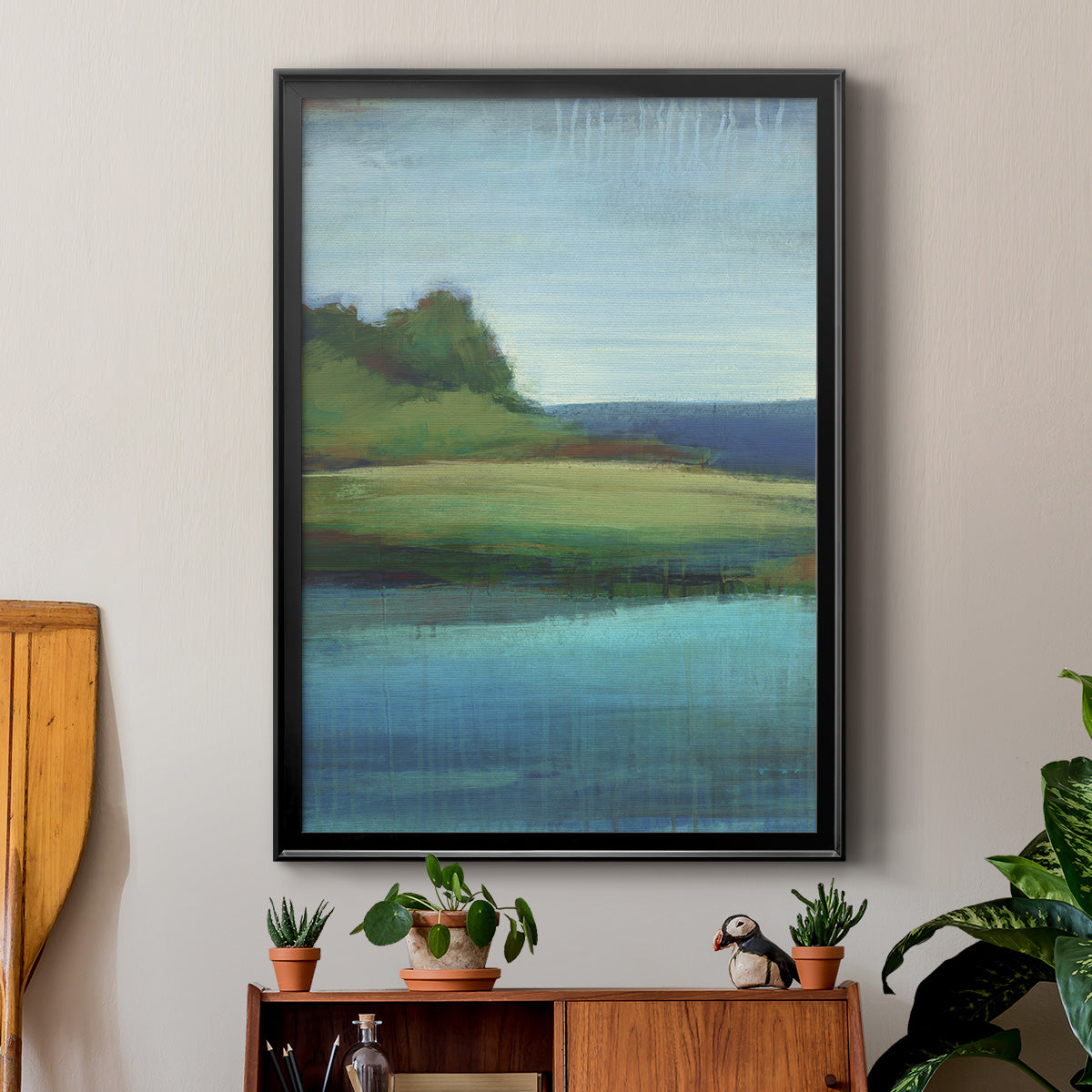 Silent Lakeside I - Modern Framed Canvas Print