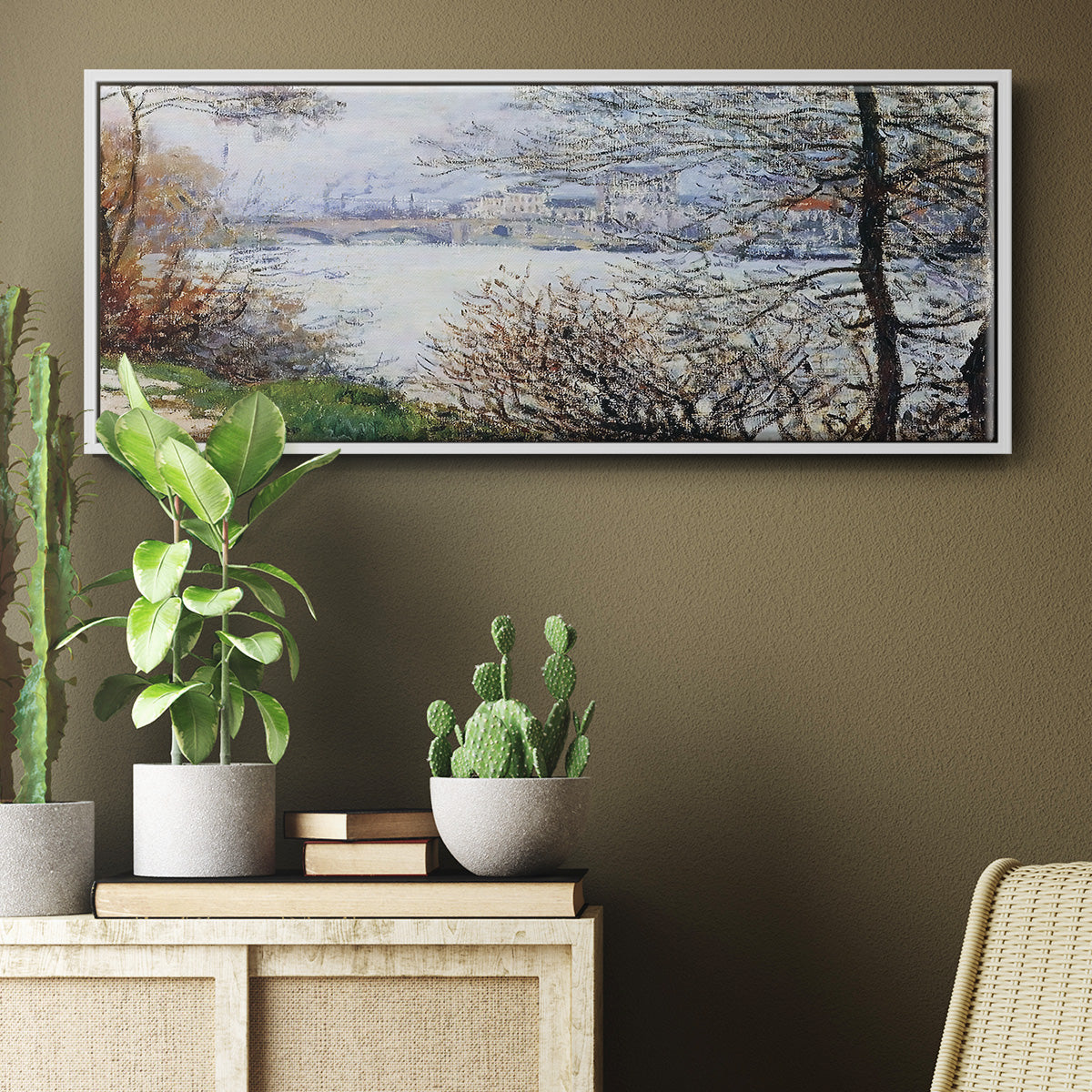 The Banks of the Seine, Ile de la Grande - Floater Framed Canvas Print