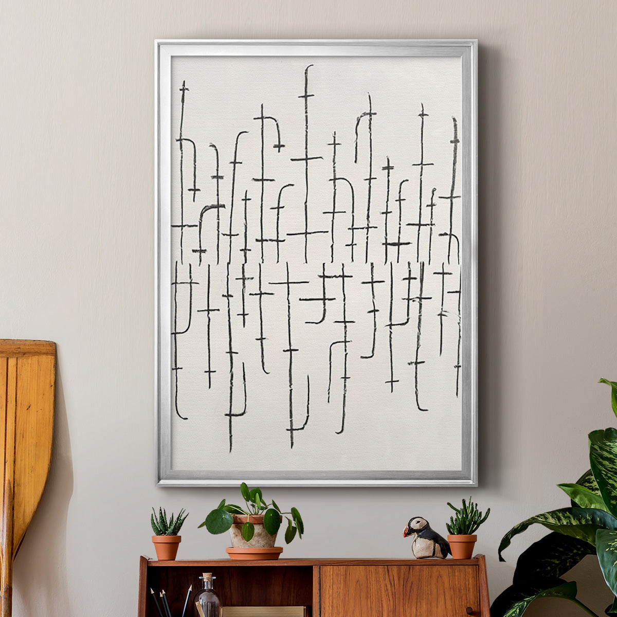 Vertical Arrangement II - Modern Framed Canvas Print