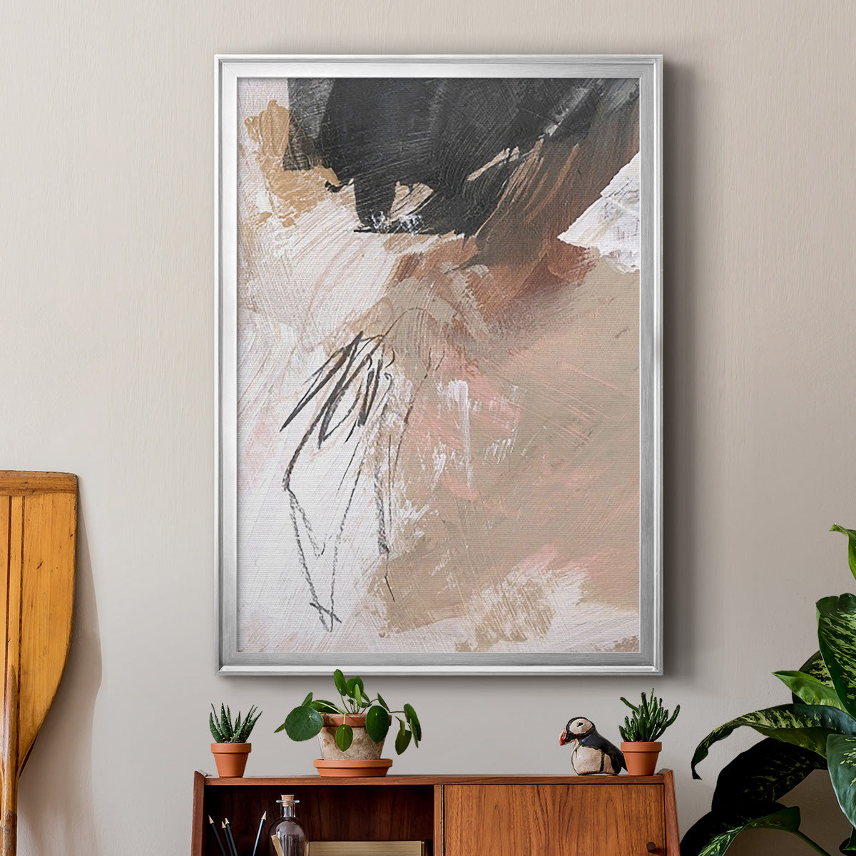 Unbleached Neutrals VI - Modern Framed Canvas Print