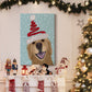 Christmas Golden Retriever and Spring Santa Hat - Gallery Wrapped Canvas