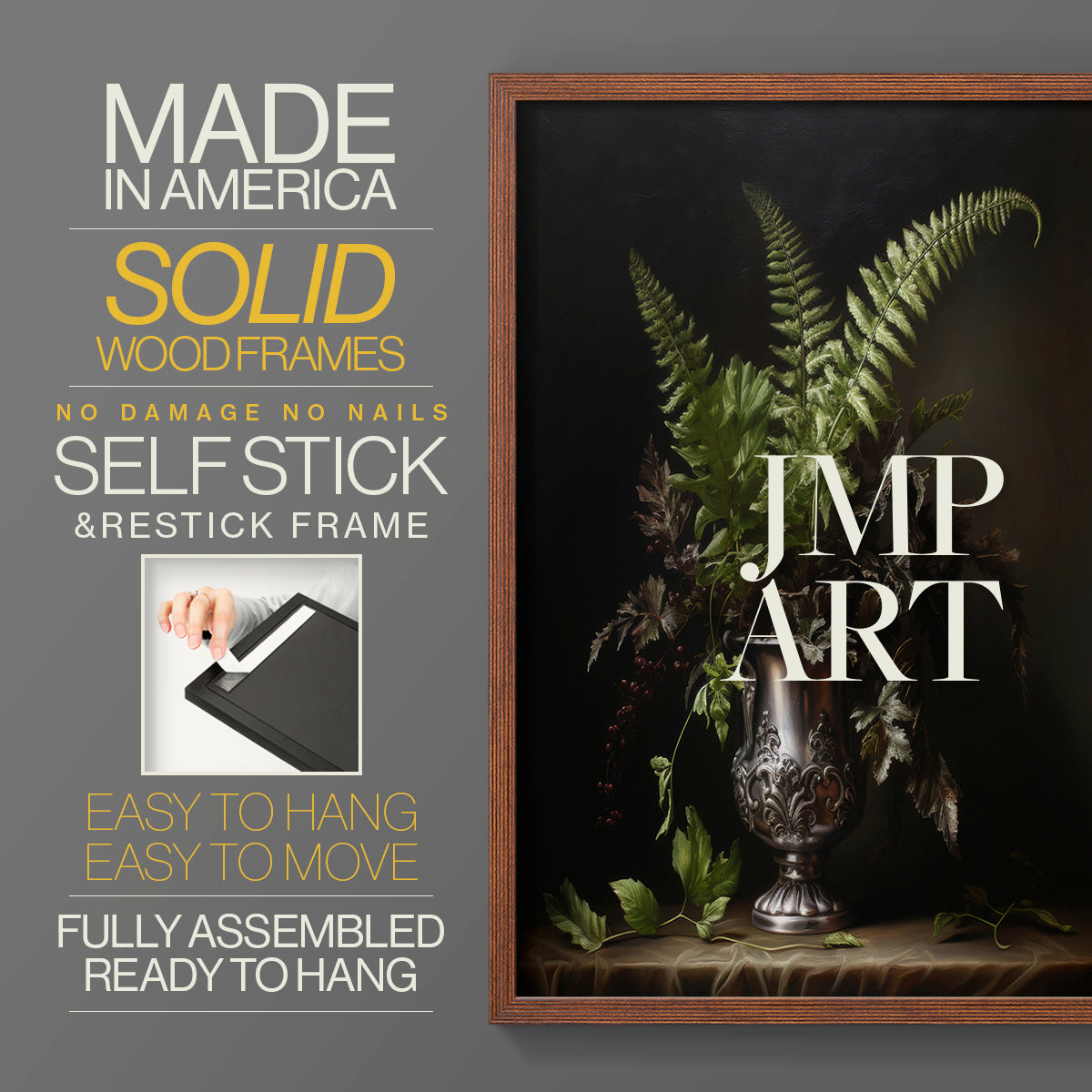 Floral Study Series LXXI - Restickable Framed Art Set