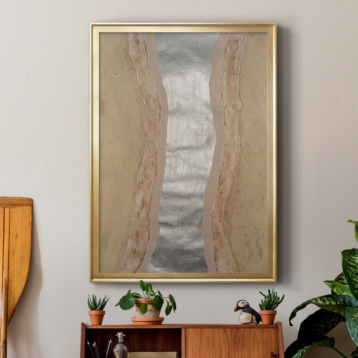 Silver Lake II - Modern Framed Canvas Print